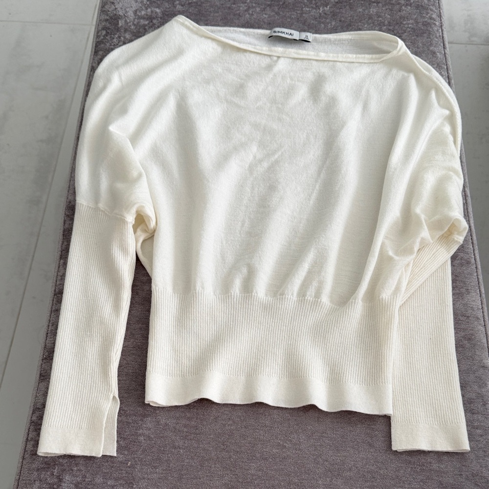 Simkhai Elegant Cream Long Sleeve Sweater XS